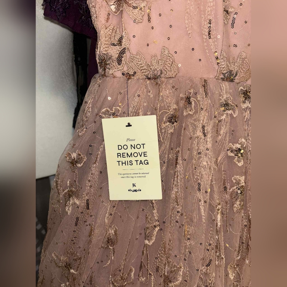 NWT JessaKae Eloise Pink Blush Sequin Midi Dress - Picture 8 of 10